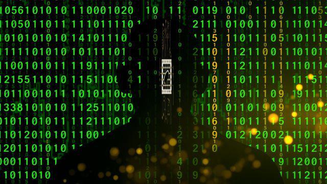 schattenmann hinter einer matrix